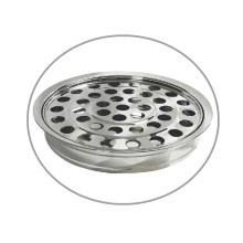 Round Silver-polished 40-hole Stainless-steel Tray